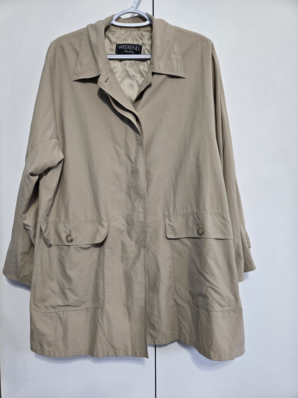 Weekend Max Mara Jacket US 6 IT 38 Beige Utility Coat Nylon Made Italy